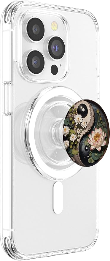 Lotus Flower Pond Yin Yang PopSockets Adhesive PopGrip