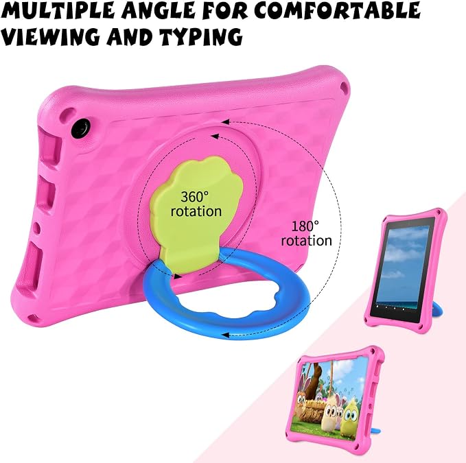 All-New Fire HD 10 Tablet Case for Kids(2023 Release)Incompatible with iPad SamsungLight Weight Shock Proof Handle Friendly 360 Rotating Grip Stand Kid-Proof Case (Green)