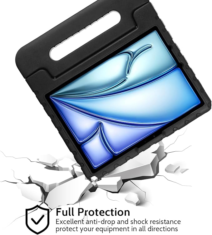 Dteck Kids Case for iPad 10.2 - Shockproof Rugged EVA Handle Stand Child Proof Case for iPad 9/8/7 Generation Black