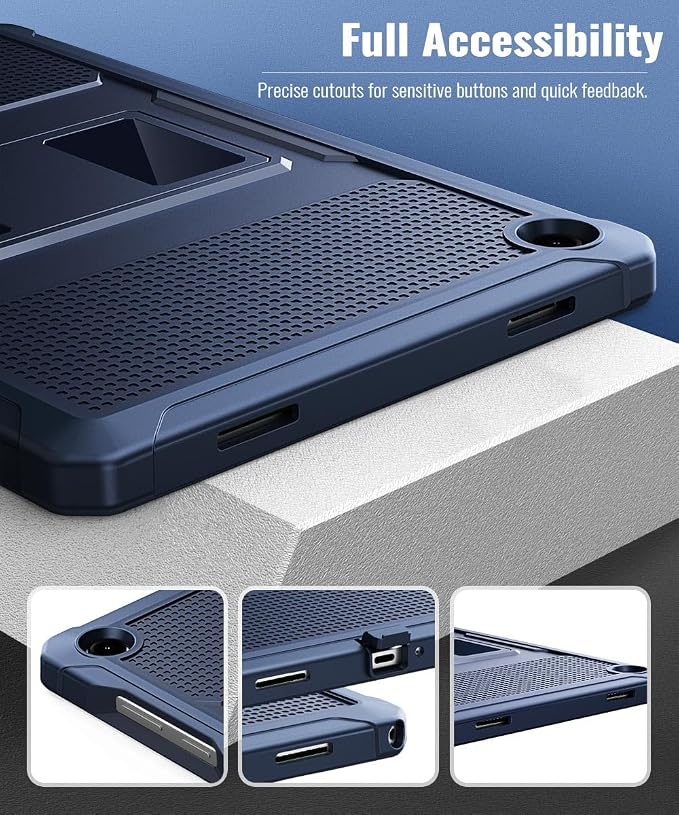 MoKo Shockproof Case Fit Samsung Galaxy Tab A11+ Plus/ A9+ 11 Inch | Full Body Rugged Stand Back Cover with Built-in Screen Protector for Galaxy Tab A11+/ A9+ Tablet Light Gray