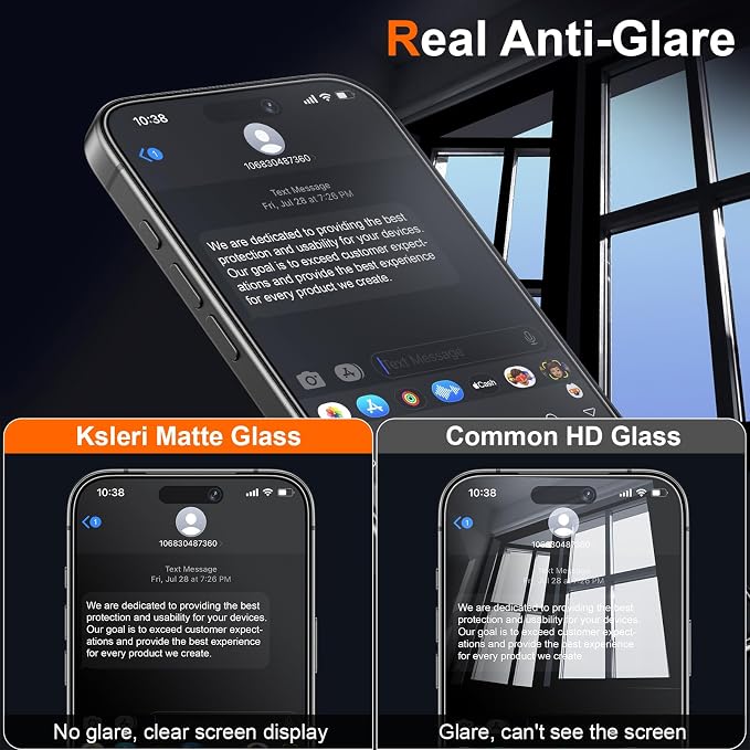 2 Pack Matte Privacy Screen Protector for iPhone 15 Pro Max 6.7-inch with Easy Installation Tool Anti Spy Anti Glare Tempered Glass Film Dynamic Island Compatible Case Friendly 9H Hardness
