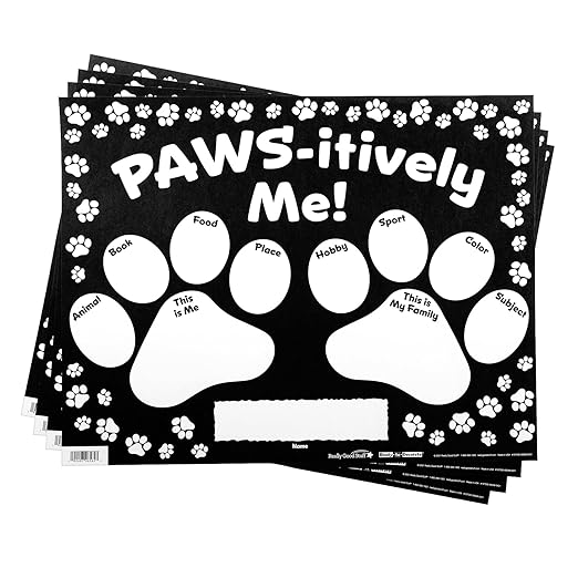 Really Good Stuff Ready-to-Decorate All About Me Paws - Set of 24