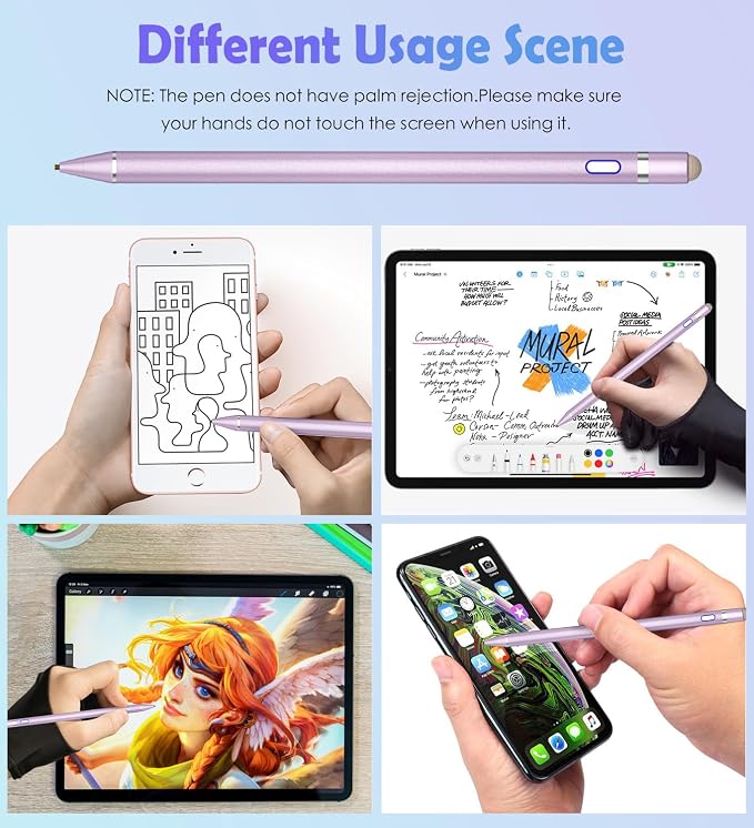 Active Stylus Pen for Touch ScreensDual Pen Tips for iOS &amp Android Drawing &amp WritingHigh Precise Digital Pencil for Apple iPhone 16/15/14/13/12/11/X/8iPad Air/Pro/MiniPhone/Tablet/Sam-sung