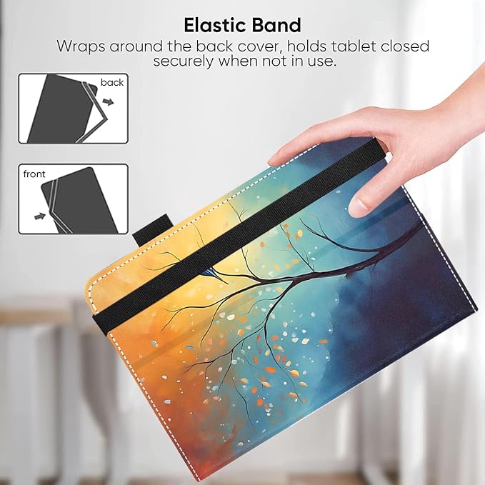Universal 11 12 Inch Android Tablet Case Slim Fit Standing Cover for 10.9 11 11.5 12 Touchscreen Tablet with Multiple Viewing AnglesBird Tree