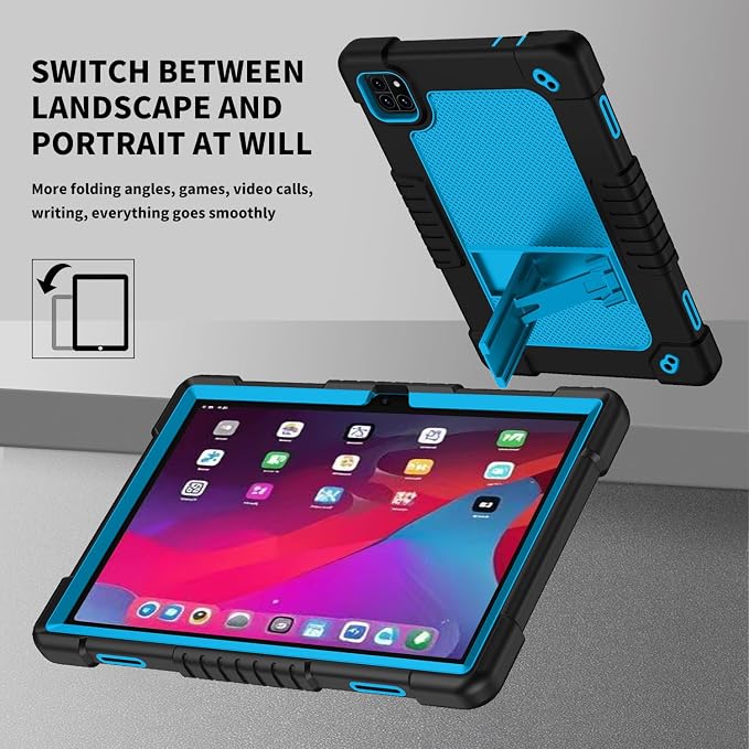 for Callsky-Tab Cpad 10 Tablet 10.1 inch Case with 2 Pcs Screen ProtectorHeavy Duty Shockproof Stand Shoulder Strap Case for Callsky-Tab Ctab 10/Callsky-Tab Cpad 10 Tablet (Black)