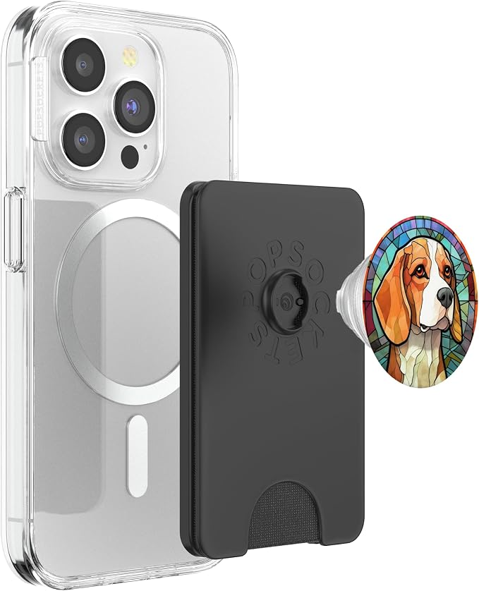 Beagle Dog Stained Glass PopSockets PopGrip for MagSafe