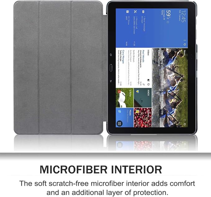 Fintie Slim Case for Samsung Galaxy Note Pro 12.2 &amp Tab Pro 12.2 Black | Trifold Stand Lightweight PU Leather Hardback Microfiber Lining Auto Sleep/Wake