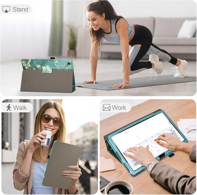 Case for Onn. 10.4 Tablet Pro (2023 Model:100110603) - Folio PU Leather Stand Cover with Pencil Holder Almond Blossom