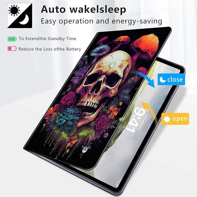 Case for iPad Air 11-inch (M4 2026 / M3 2025 / M2 2024) iPad Air 5th/4th Gen (2022/2020) 10.9 Slim PU Leather Folio Stand &amp Auto Sleep/Wake Protective Smart Cover Tree Fluorescent
