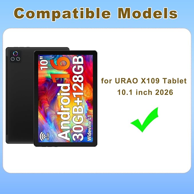 ATOOZ for Urao X109 Tablet Case 10.1 inch 2026Black | Unzip Bubble Texture Color Blocking Silicone Case for Urao X109 Tablet 10.1 with PC Stand &amp Stylus Pen &amp Shoulder Straps