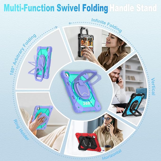WESOROL Case for iPad Pro 13 Inch M5 2025 / M4 2024 (7th Gen) with Screen Protector/360° Rotating Stand/Pencil Holder/Shoulder StrapMilitary Grade Shockproof iPad Case 13 Inch iPad Pro M5/M4Black