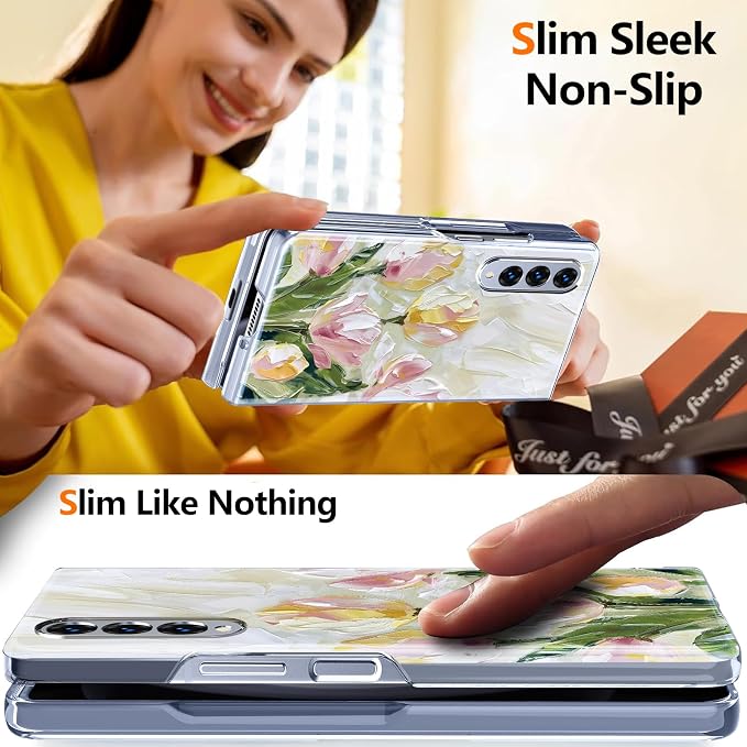 for Galaxy Z Fold4 CaseBuilt-in Magnet CircleWireless Charging | Military-Grade Shockproof case Cover for Samsung Galaxy Z Fold4Anagallis