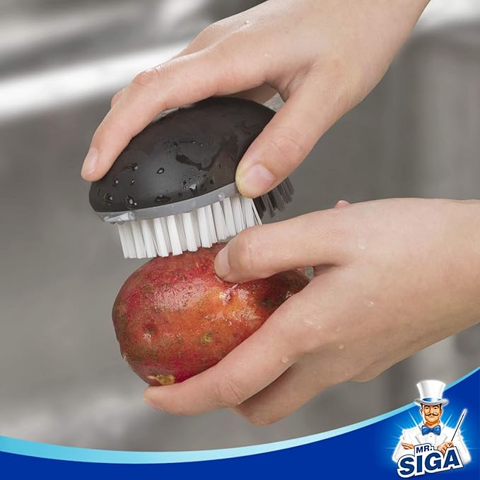MR.SIGA Fruit and Vegetable Cleaning Brush with Non Slip Comfortable Grip