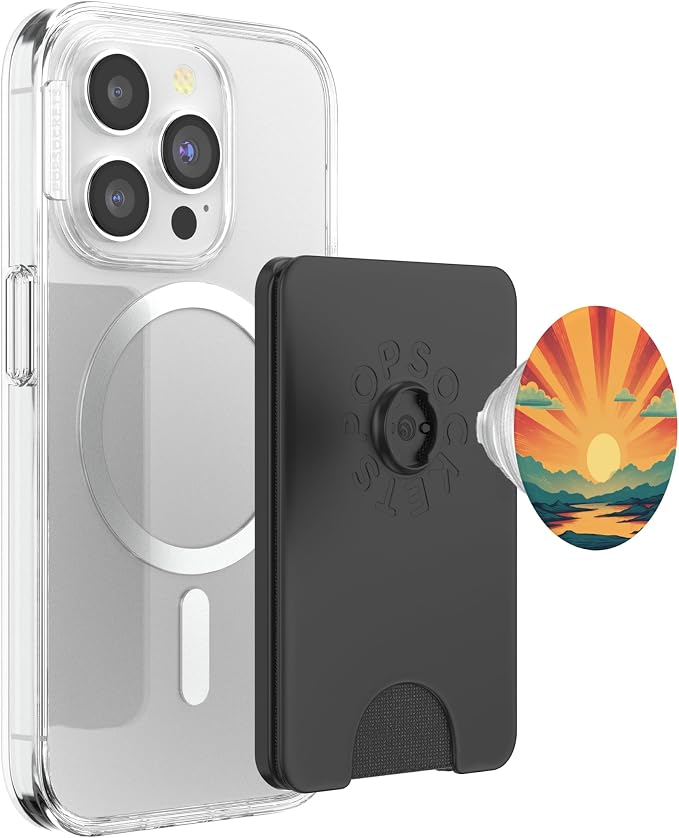 Retro Sunset 70s Sunrise Vintage Sun PopSockets Adhesive PopGrip