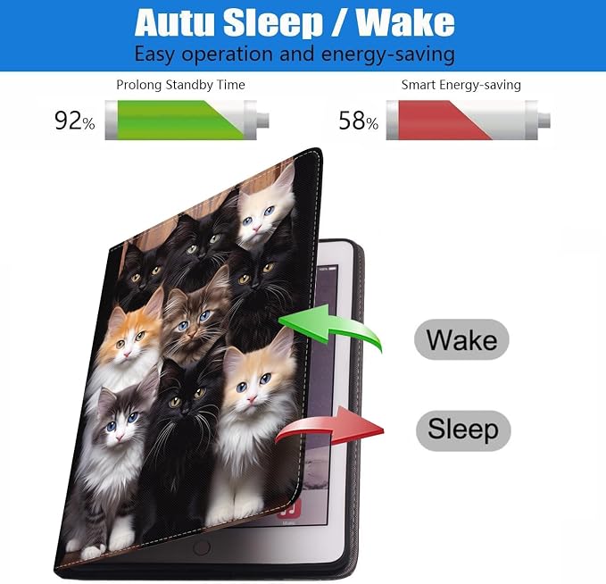 Case for iPad 6th/5th Generation (2018 2017 Model 9.7 Inch) iPad Air 2/Air 1 (9.7 Inch) Slim PU Leather Stand Folio Cover with Auto Wake Sleep African Woman Wolf