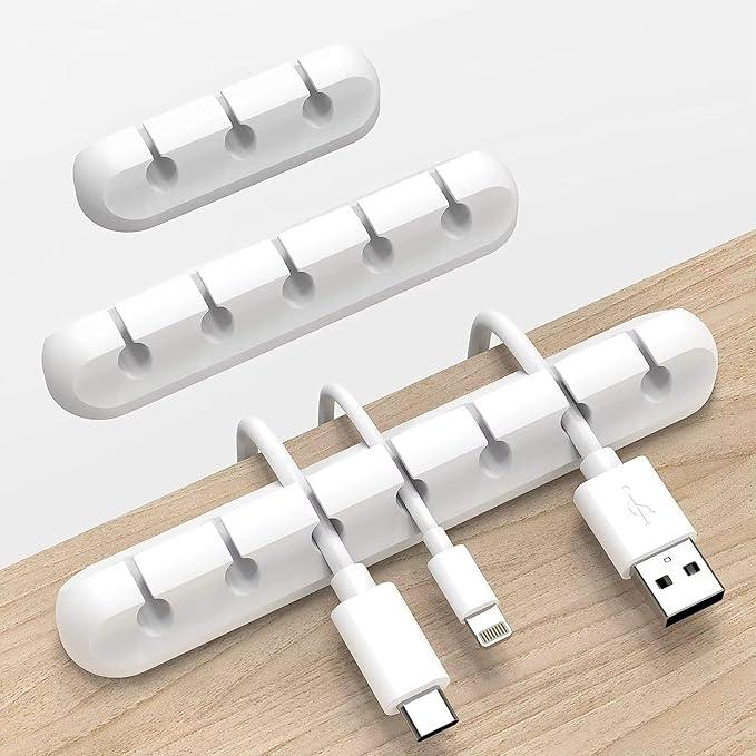 Oakridge™ Cable Organizer Clips with Strong 3M Adhesive – Silicone Desk & Car Wire Holders for USB, Charger Cables & Earphones – Multi-Slot (7-5-3-3-1)
