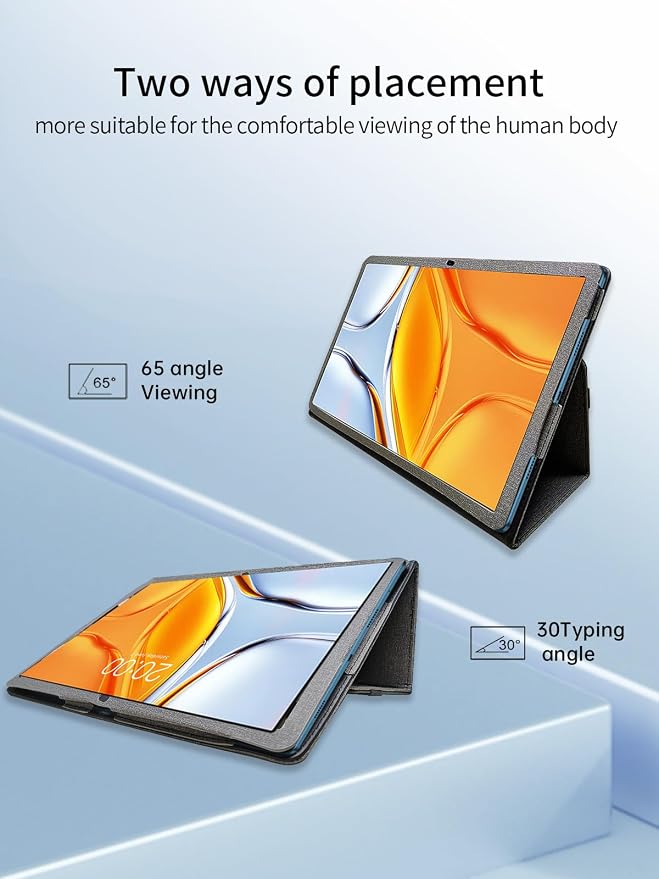 Case for Urao 140L Tablet 14 inch Android 15 TabletsUYRUREL Leather Slim Folding Stand Cover with Hand Strap Magnet for Men Women Full ProtectionGray.