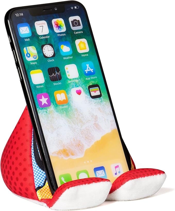 Plusheez Mobile Phone Holder | 2 in 1 Phone Stand with Micro Fibre Wipe | Screen Cleaner | Universal Phone Stand for Kids Children Adults | eReader/Kindle/Smartphone/Small Tablet Compatible (Bird)