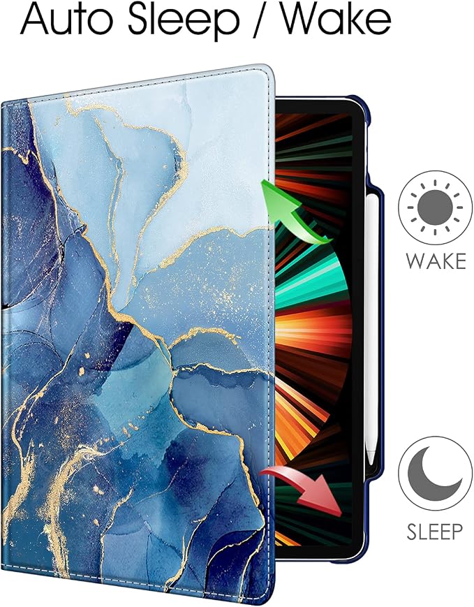 Fintie Rotating Case for iPad Pro 12.9-inch 6th/5th/4th/3rd Generation | 360° Swivel Stand Landscape &amp Portrait Viewing Shockproof Protective Cover Pencil Holder Auto Sleep/Wake Black