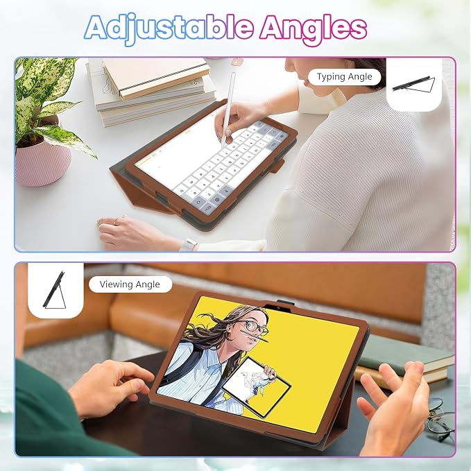 Case for Wacom MovinkPad 11 11-Inch TabletShockproof PU Leather Cover with Hand Strap Two-Fold StandCompatible with MovinkPad 11 11 Android Tablet (Black)