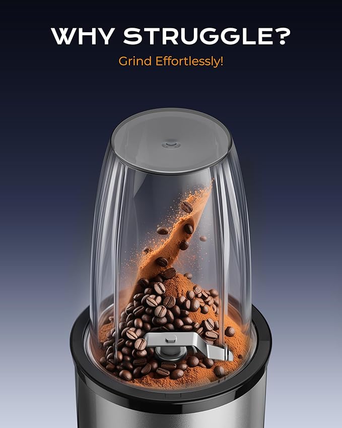 Sangcon 1000W Personal Smoothie Blender, Protein Shakes, Home & Gym, Silver