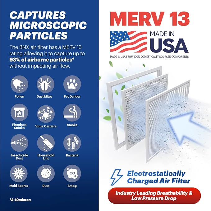 BNX TruFilter 18x24x1 Air Filter MERV 13