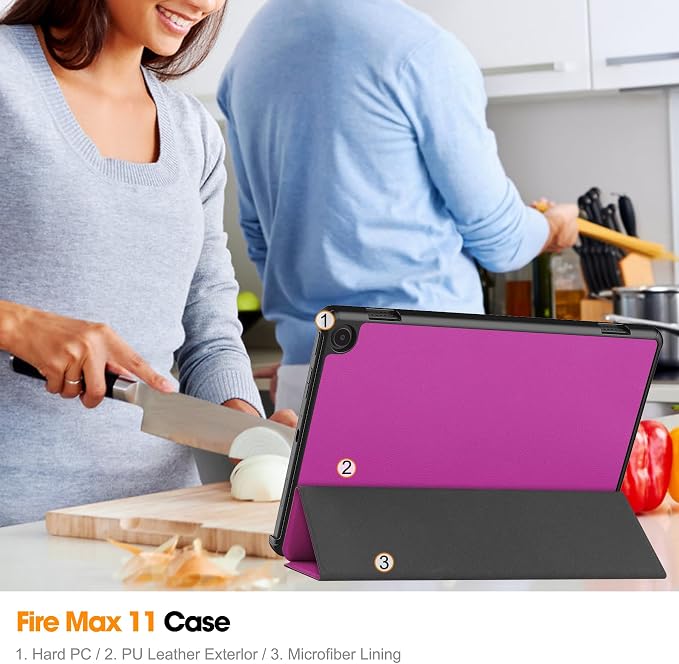 Gylint Case for Fire Max 11 Tablet Folding Folio Ultra-Thin PU Leather Stand Case Cover for Fire Max 11 2023 Release Draw