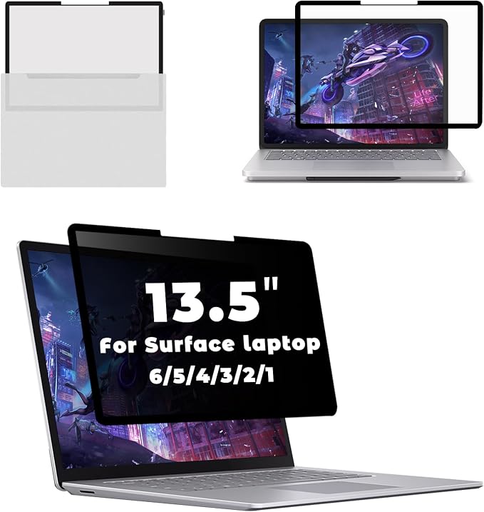 Privacy Screen Filter for Microsoft Surface Pro 11/10/9/8/X-13'' Removable | Nano-Suction Easy On/Off RemovableUV&ampGlare BlockBlue Light Block Computer Screen Filter Shield for Microsoft Surface