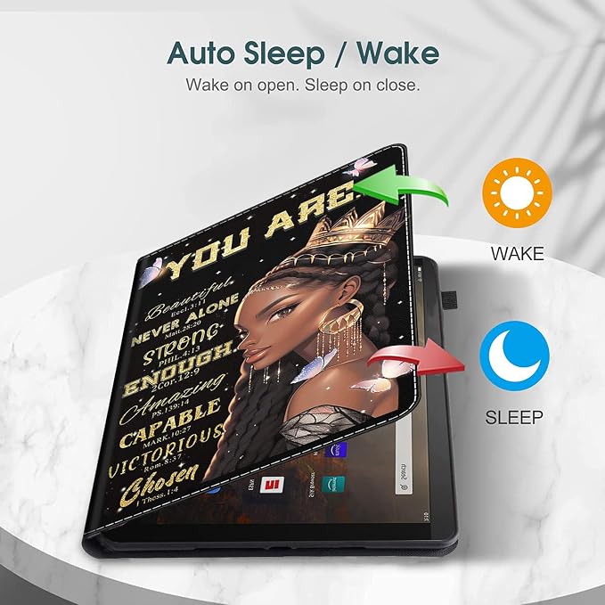 Case for Amazon Fire Max 11 Tablet (13th Generation 2023 Release) Multi-Angle Smart Stand Cover Auto Sleep/Wake for Fire 11 Max Tablet，African American Women Inspirational Quotes