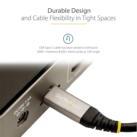 StarTech 3.3ft (1m) USB-C Cable 10Gbps 100W (5A) PD 8K 60Hz / 4K 144Hz USB-IF Certified Thunderbolt Compatible