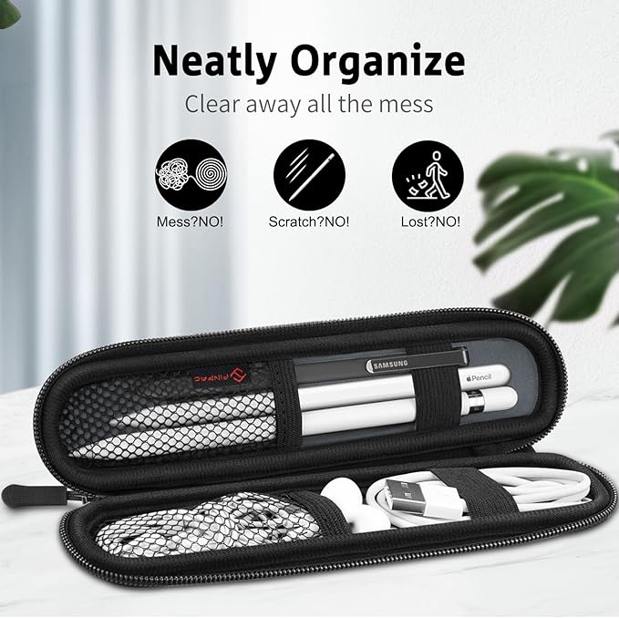 Fintie Pen Holder Case for Apple Pencil Pro, Apple Pencil (USB-C / 1st / 2nd Generation), Soft Neoprene Zipper Carrying Bag Sleeve Pouch for Samsung Stylus, Surface Pen