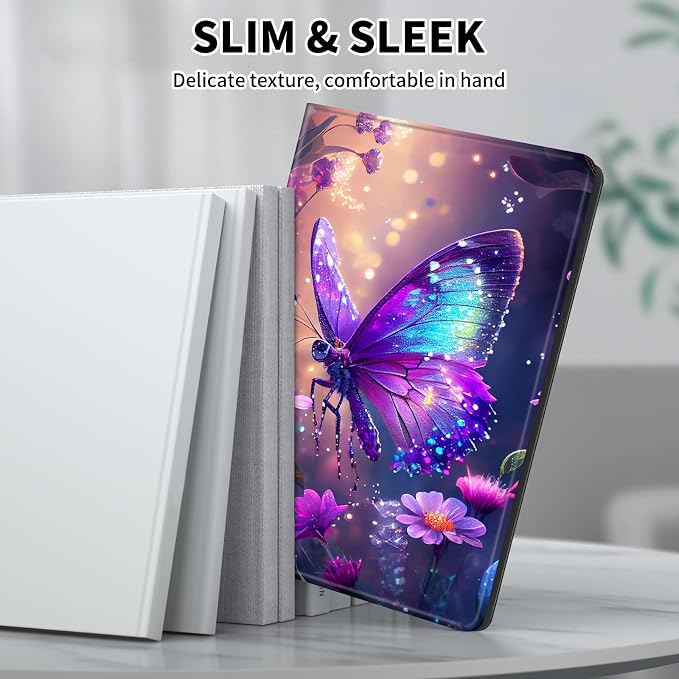 Case for Microsoft Surface Pro 11/10 / 9 13 InchPU Leather Cute Slim Folio Adjustable Stand Cover Case for Surface Pro 11th Edition AIArt Red Dragonfly