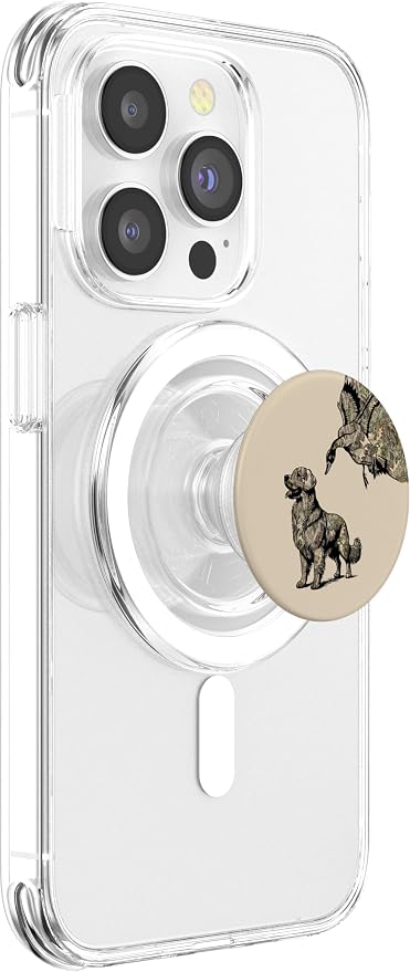 Aesthetic Waterfowl Hunting Camo Duck Hunters with Dog PopSockets Adhesive PopGrip