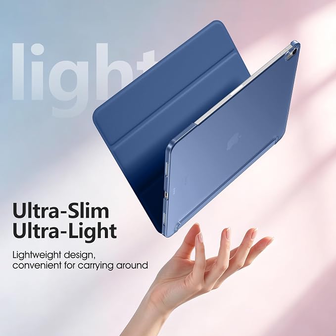 for iPad Air 13 Inch Case M4/M3/M2(2026/2025/2024) Lavender | Slim Trifold Stand Protective Cover with Translucent Hard Back for iPad Air 13 Case Support Touch ID Auto Wake/Sleep