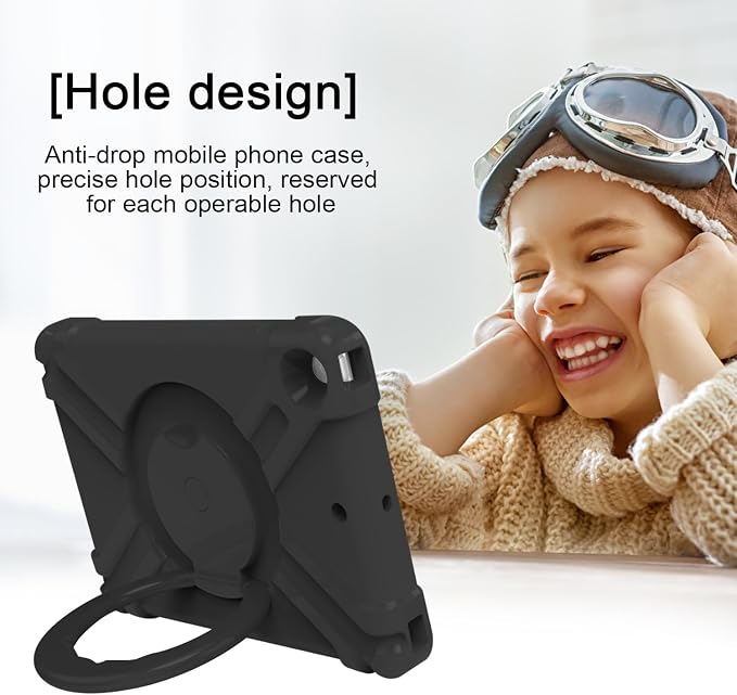AKABEILA Compatible with Amazon Fire HD 8 2020/2022 Tablet Case，Rugged Kids Case with Stand Lightweight Shockproof Kids Friendly Tablet Cover Black