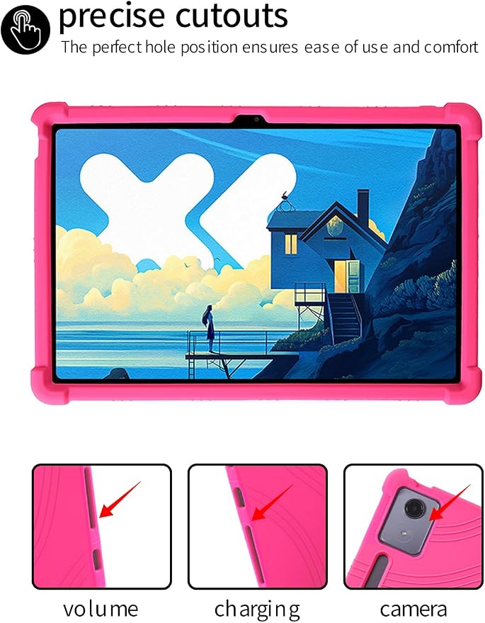 for Lenovo Idea Tab Pro 12.7 inch Tablet CaseBOVUGAC Soft Silicone Adjustable Stand Shockproof Kids Friendly for Lenovo Idea Tab Pro Tablet(Black)