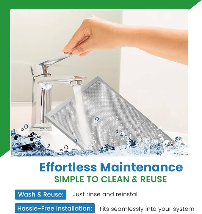 Washable Aluminum Air Filter – 20 x 20 x 1-7/8 – Permanent, Reusable HVAC