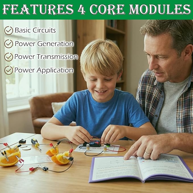 Circuit Sorcery Electric STEM Science Kit for Kids - 12 Power Missions Electricity & Electronics Experiments Lab - Energy Exploration Toy Kit for Boys & Girls - Educational Gift Ages 6+