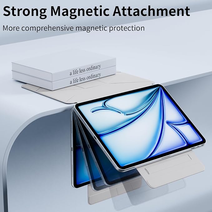 Dynamic Folio Magnetic Case for iPad A16 11th/10th Gen 11/10.9 inch | Removable Cover with 20+ Multi-Angle Stand Strong Attachment| Detachable Clasp| Ultra Thin| Auto Wake/Sleep Black