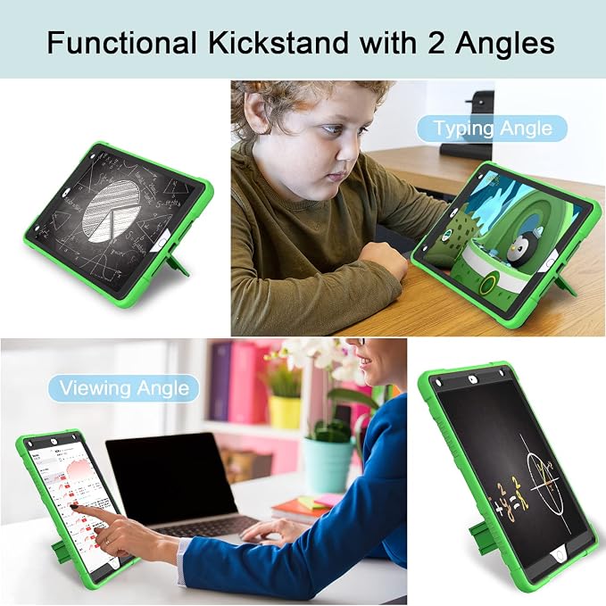 Azzsy Case for iPad 9th Generation/iPad 8th Generation/iPad 7th Generation (10.2 Inch 2021/2020/2019 Model) Heavy Duty Shockproof Rugged Protective Case for iPad 10.2 inch Alpine Green