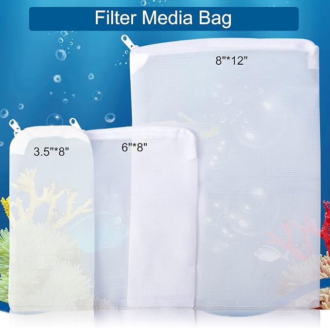 Segarty Filter Media Bags, 10 Pack 0.5mm Fine Mesh 7.7 x 6 Inch White Reusable