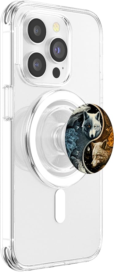 Wolf Yin Yang PopSockets Adhesive PopGrip