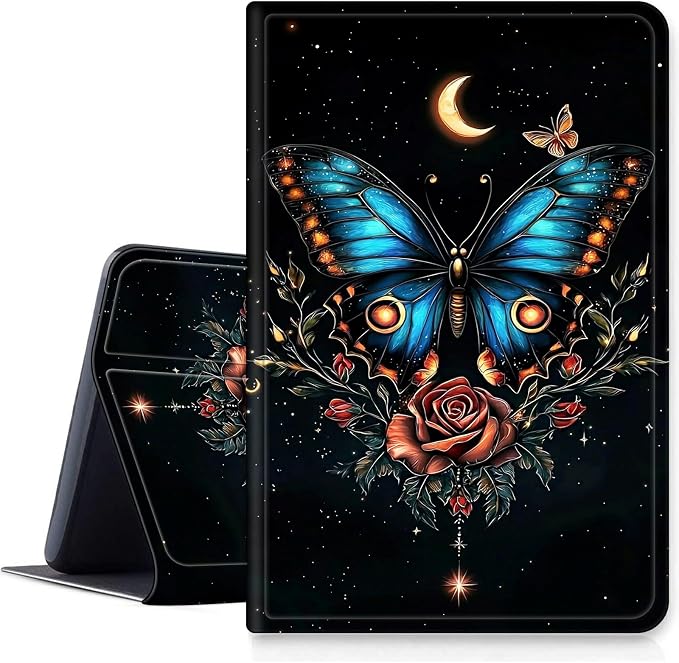 DIGTIALLL Case for Amazon Kindle Fire 7 Inch Tablet (9th/7th/5th Generation 2019/2017/2015 Release) PU Leather Smart Protective Cover with Auto Sleep/WakeBeach Palm Trees