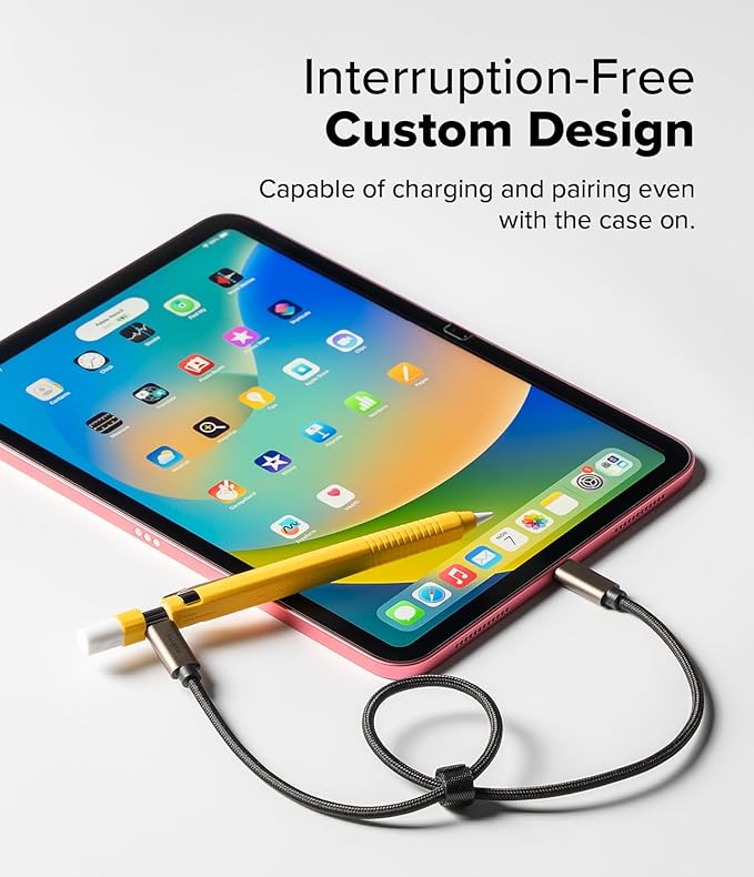 Ringke Silicone Drafting Pencil Case Compatible with Apple Pencil USB-C Case, Perfect Grip Silicone Protective Cover Sleeve Accessories - Yellow