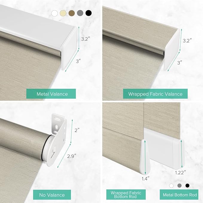 Kilonity Motorized Roller Shades, Light Filtering Remote Control Custom Window Shades Compatible with Alexa Google Assistant via RF Hub, Rechargeable Electric Blinds for Windows (Texture Dark Coffee)