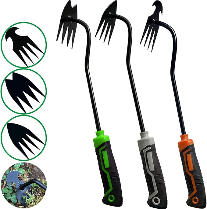 3Pcs Weed Puller Tool Garden Weed Pulling Tool,Portable Garden Weeder Tool,Gardening Weeding Tools for Garden Hand Tools for Vegetable Gardening Backyard Farm Planting & Uprooting Weeding Tool
