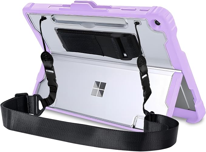 for Microsoft Surface Pro12 Case 1st Edition 12 Inch 2025Heavy Duty Rugged Protective Tablet Cover Kickstand Case (Black)