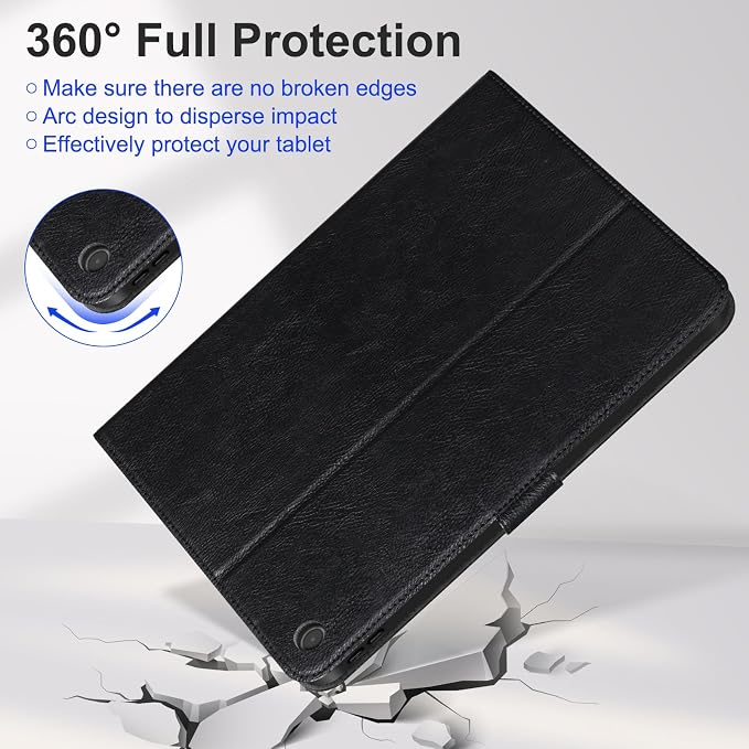 Leather Case for iPad 9th/8th/7th Gen 10.2 Inch (2021/2020/2019) | Premium Leather Folio Cover with Magnetic Closure Adjustable Stand Auto Sleep/Wake shockproof Protective CaseBlack