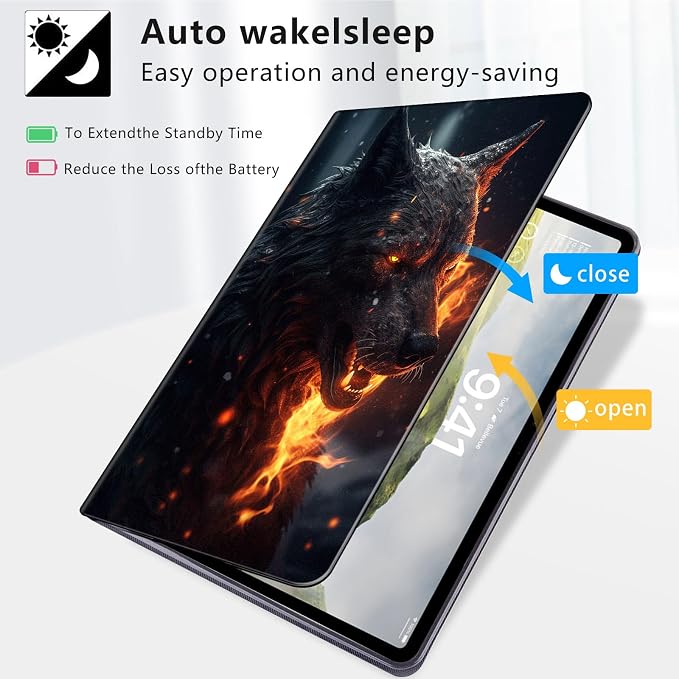 Case for iPad Air 11-inch (M4 2026 / M3 2025 / M2 2024) iPad Air 5th/4th Gen (2022/2020) 10.9 Slim PU Leather Folio Stand &amp Auto Sleep/Wake Protective Smart Cover Tree Fluorescent