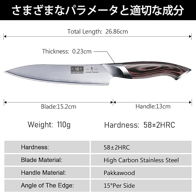 HOSHANHO 6 Inch Kitchen Knife, Ultra Sharp Japanese Kitchen Utility Knife